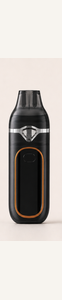 Lumen black dual-chamber empty disposable vape hardware with official display UI — custom finish concept 1
