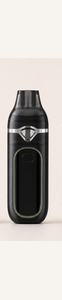 Lumen black dual-chamber empty disposable vape hardware with official display UI — custom finish concept 2