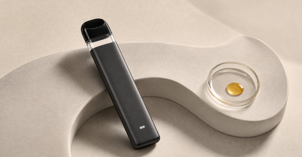 Wisp slim black-grey 1mL empty rosin disposable vape hardware — Fixed 1.8V output
