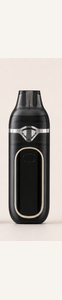 Lumen black dual-chamber empty disposable vape hardware with official display UI — custom finish concept 4
