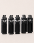 Lumen black dual-chamber empty disposable vape hardware with official display UI — five-piece sample arrangement thumbnail