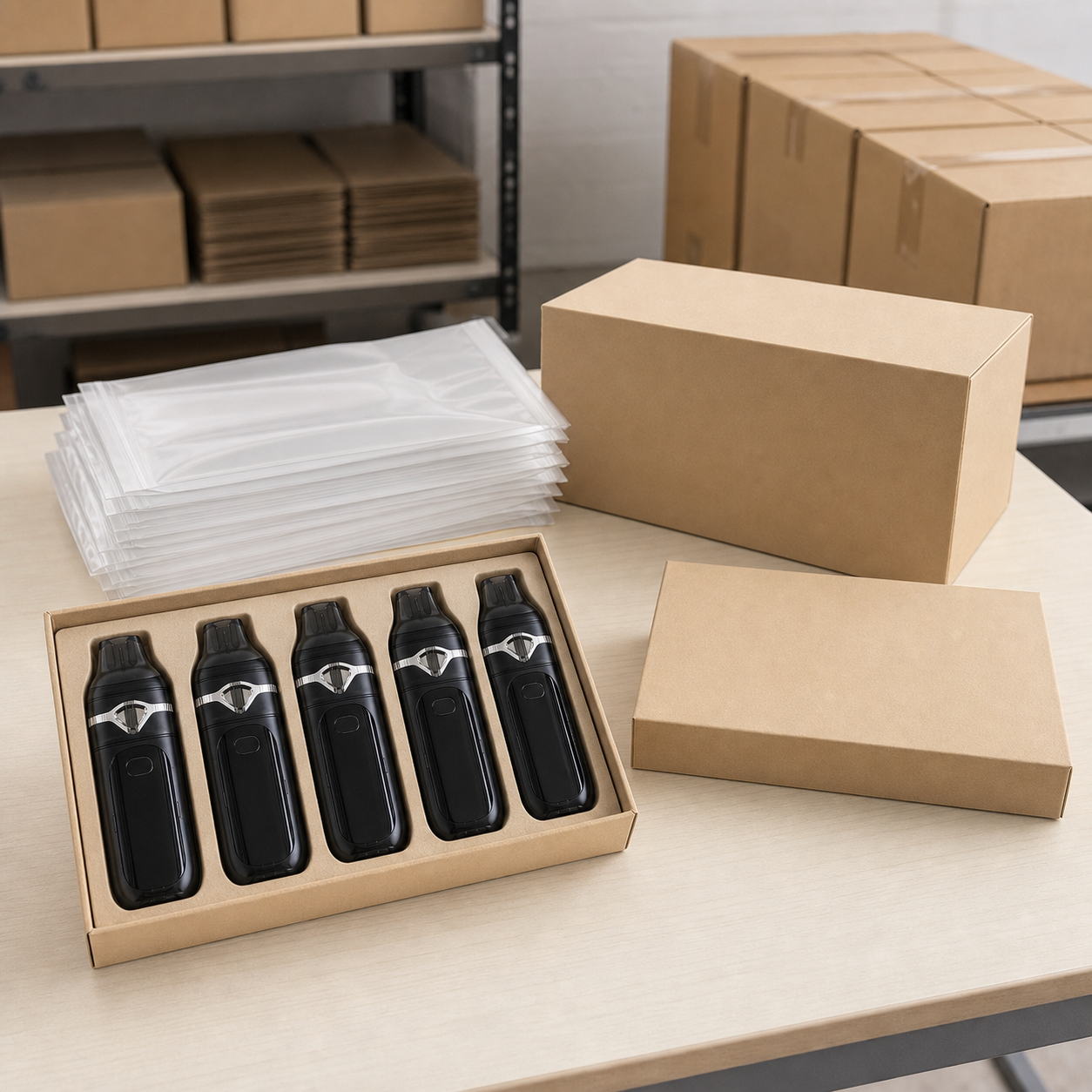Lumen black dual-chamber empty disposable vape hardware with official display UI sample and reorder packaging