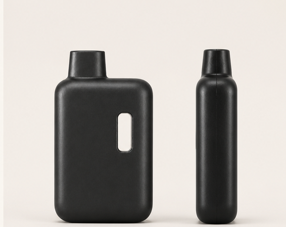 Nook compact matte-black 2mL empty disposable vape hardware — A short, wide format