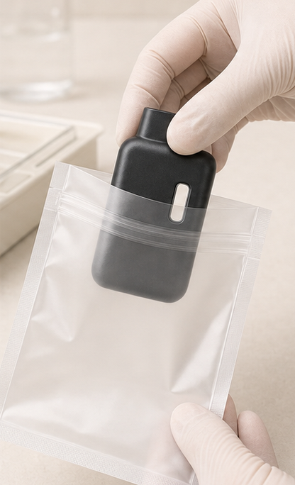 Nook compact matte-black 2mL empty disposable vape hardware — assemble step