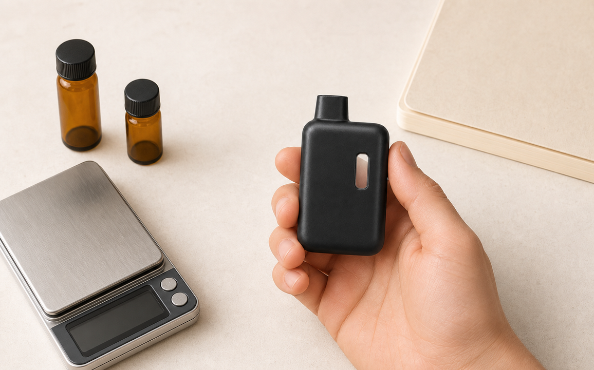 Nook compact matte-black 2mL empty disposable vape hardware — buyer value and format