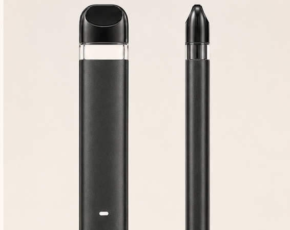 Wisp slim black-grey 1mL empty rosin disposable vape hardware — A slim 10mm profile