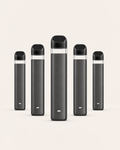 Wisp slim black-grey 1mL empty rosin disposable vape hardware — five-piece sample arrangement thumbnail