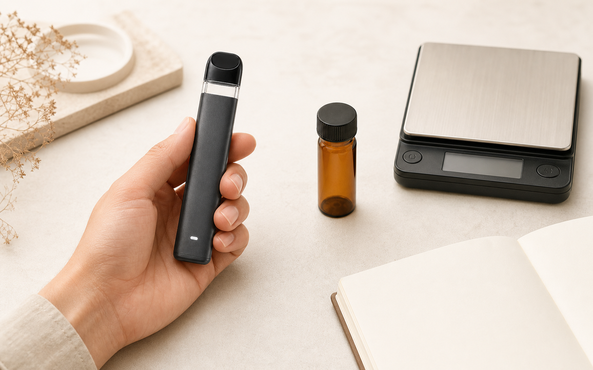 Wisp slim black-grey 1mL empty rosin disposable vape hardware — buyer value and format