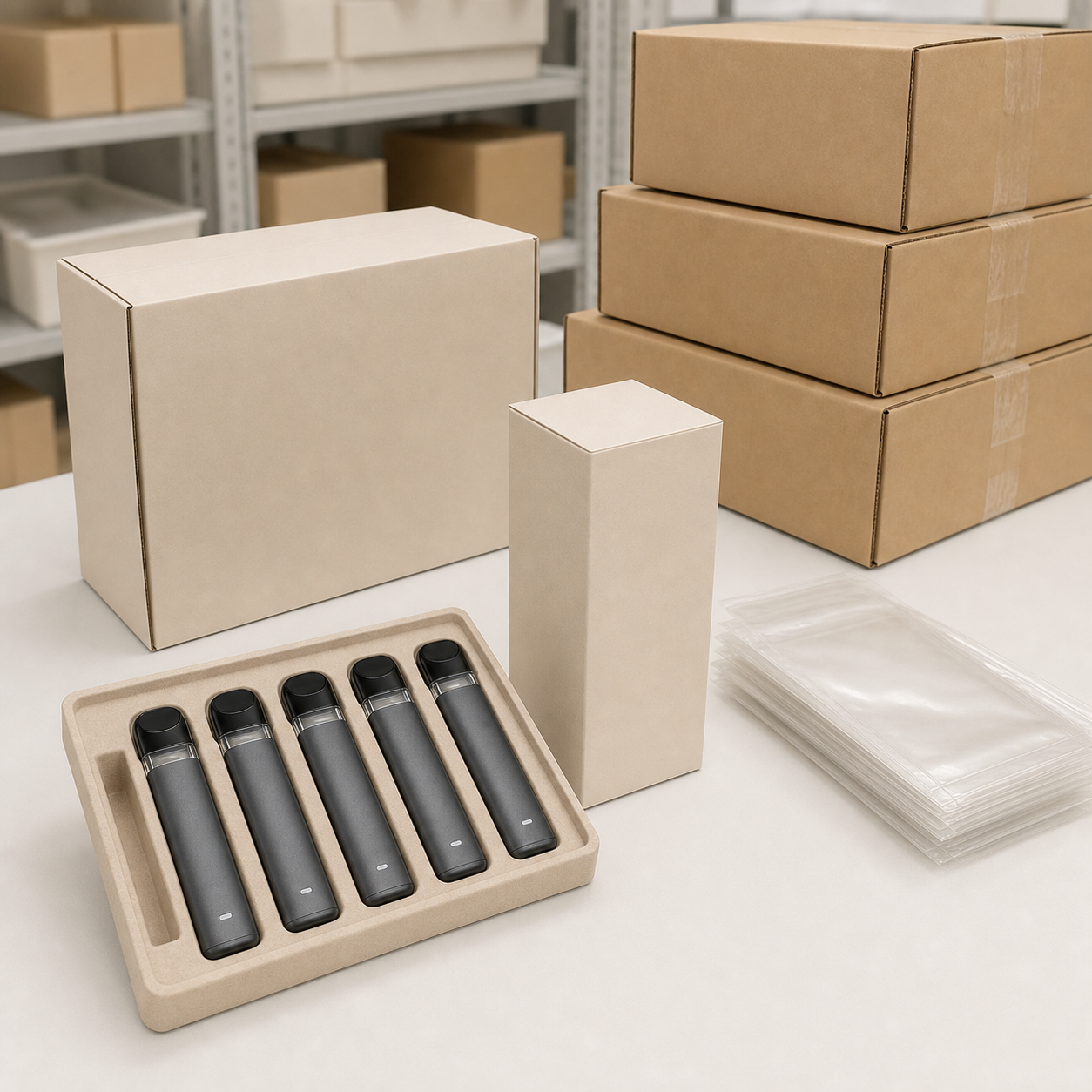 Wisp slim black-grey 1mL empty rosin disposable vape hardware sample and reorder packaging