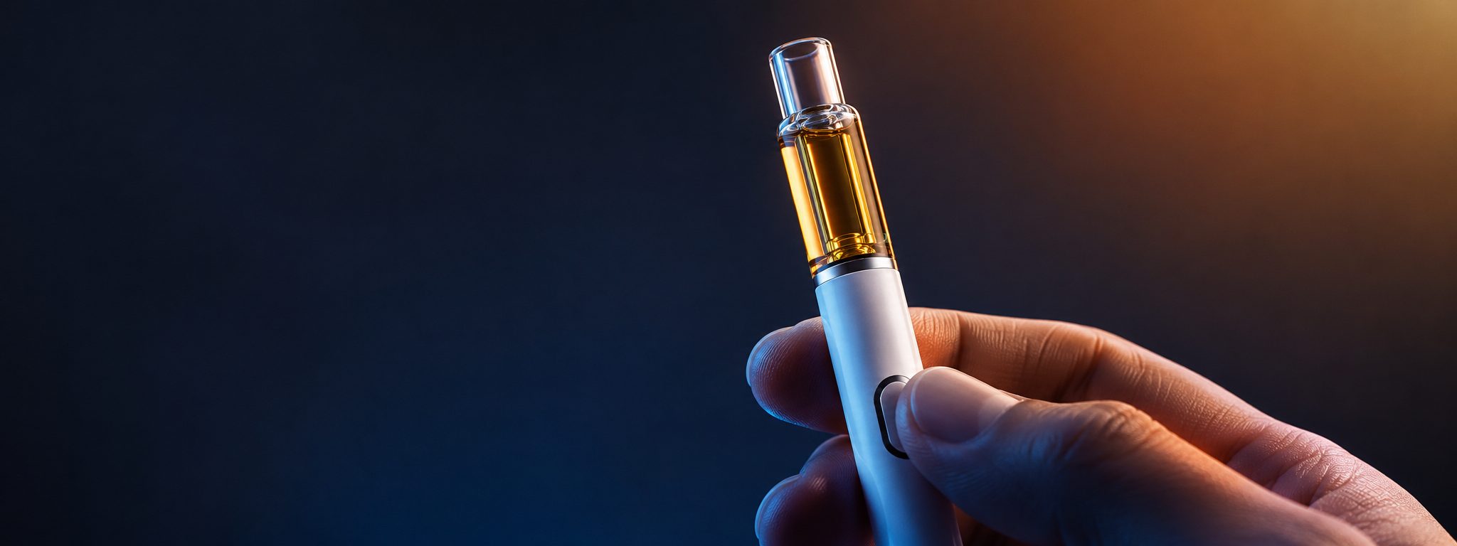Briar Glass AIO empty 1.0mL vape hardware held in hand