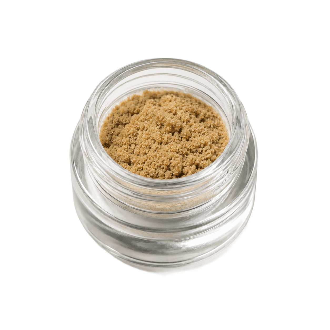 Bubble hash cannabis concentrate in a glass jar for extract format support