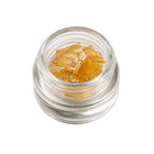 Shatter cannabis concentrate in a glass jar for extract format support